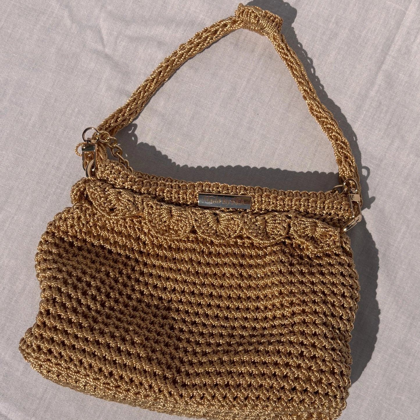 Crochet Purse Cvetka, Gold