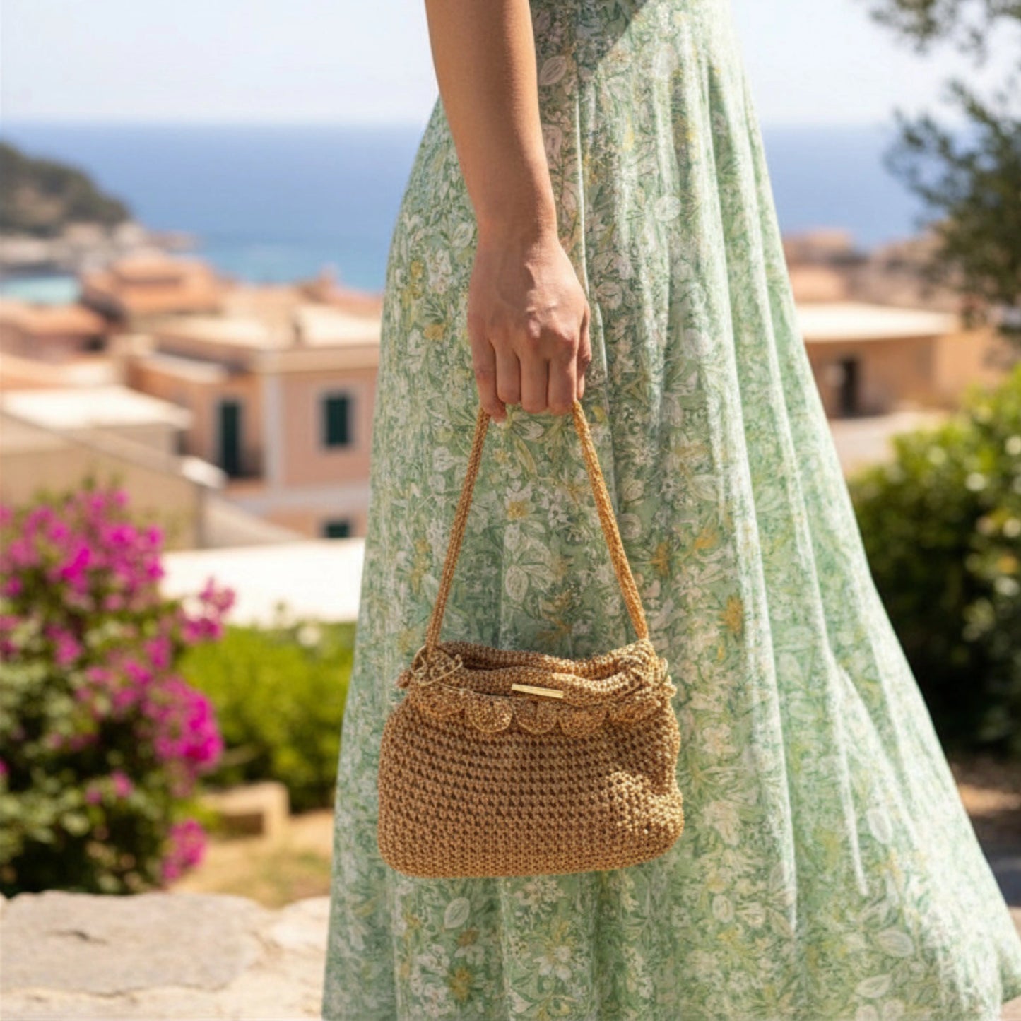 Crochet Purse Cvetka, Gold