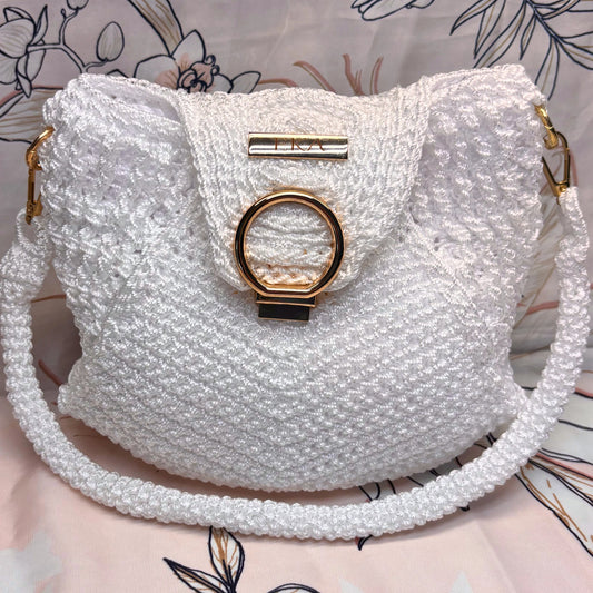 Bridal Purse Kamila, White & Gold